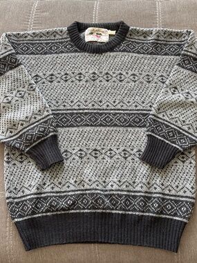 Vintage Martinelli man’s Classic Crewneck nordic geometric wool blend Sweater M